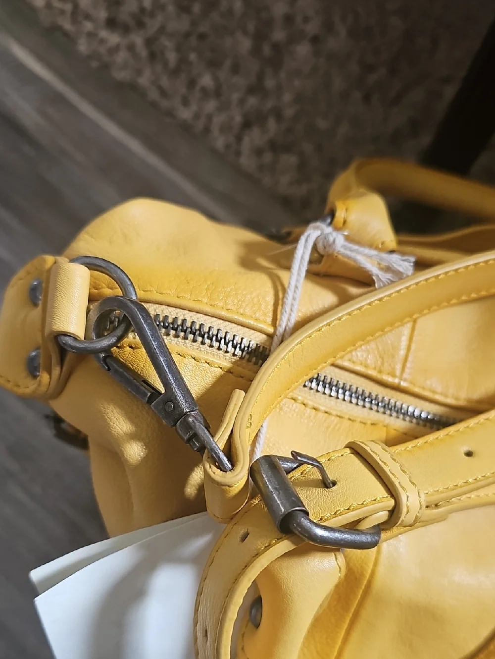 NWT Free People We The Free Baby Emerson Tote Bag Golden Sunset Leather Purse - Picture 8 of 12